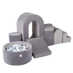 Misioo Foam Playset Castle Grey Velvet with 150 Balls