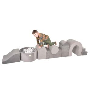 Misioo Foam Playset Castle Grey Velvet with 150 Balls