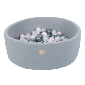 Misioo Smart Balls Pool Round 90×30 Grey with 200 Balls (Pink,Silver,Pearl)